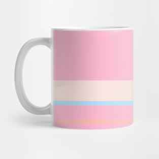 A splendid federation of Fresh Air, Cornflower Blue, Little Girl Pink, Very Light Pink and Pale Rose stripes. Mug